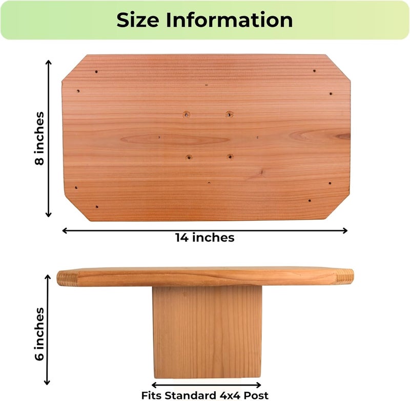 ZXYPRO ® Little Library Mount, Cedar | Fits 4x4 Posts | Screws Included | Stable & Easy to Install Outdoor Post Mount - Image 2